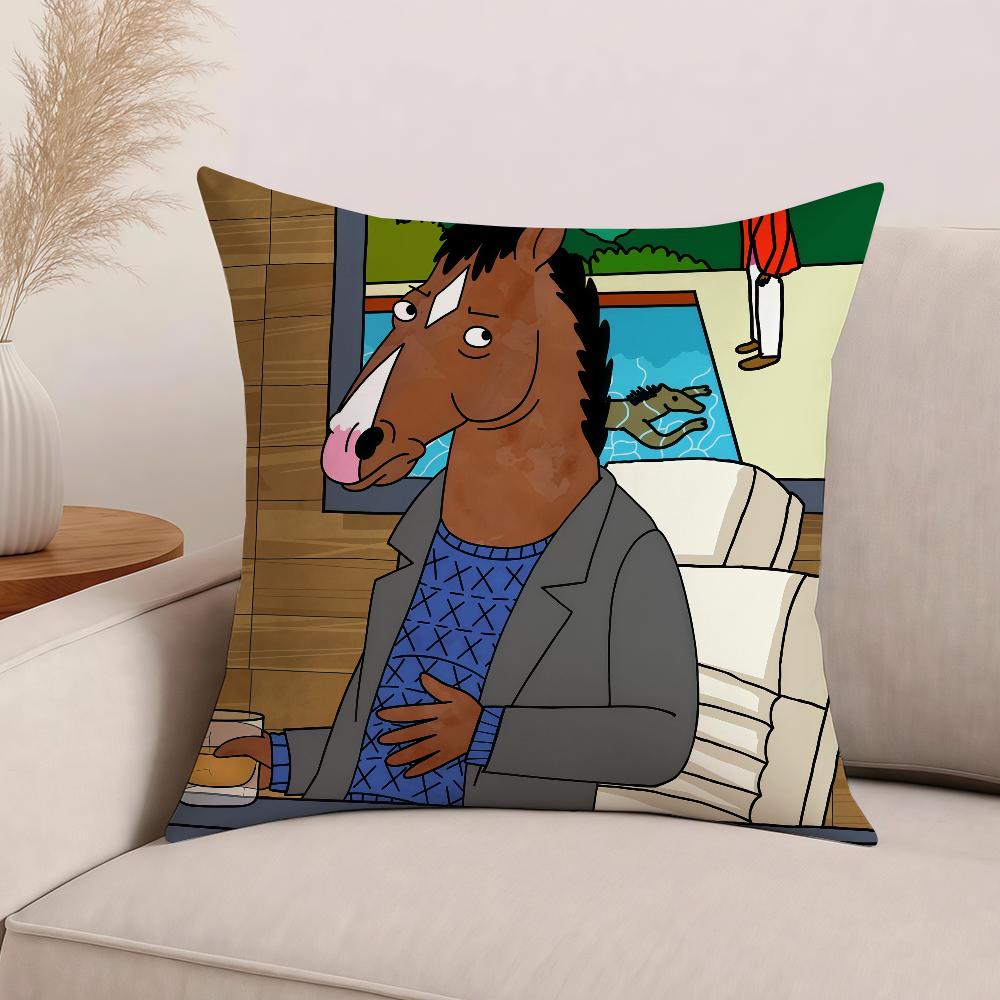 Мультяшная наволочка B-BoJack H-Horseman, офисные подушки, подходит для дивана, автомобиля, спальни, декоративная наволочка 12x12Inch
