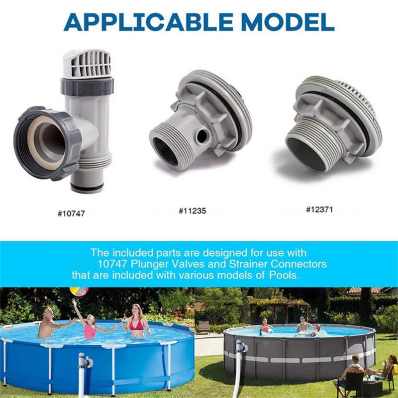 2pcs Pool Pump Replacement Parts 25076RP Plunger Valves Seals Fittings Washer and Ring Strainer Gaskets O-Ring Rubber