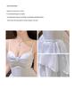 French Blue Glossy Camisole Cake Dress: Slimming Waist, Long Seaside Vacation Style for Girls' Birthday Parties
