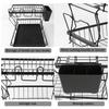 For Dish Drying Rack 2-Tier Compact Kitchen Dish Rack Dish Drainer With Chopstick Cylinder Kitchen Drainer Rack With Spout