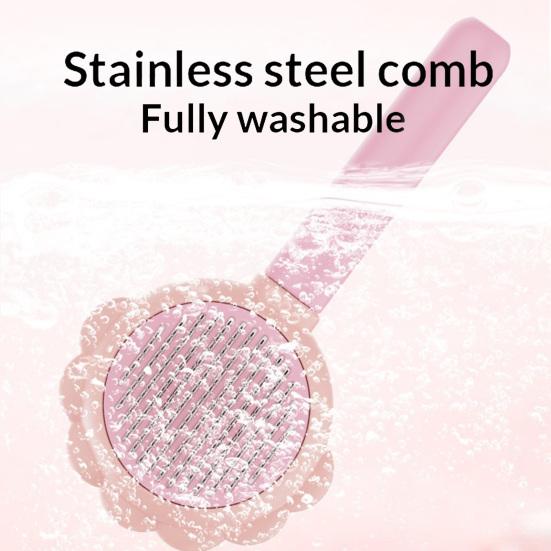 Pet Grooming Comb Loose Fur Removal Comb Dog Hair Detangling Brush Easy to Clean Deshedding Tool for Long or Short Hair Cats Dogs