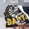Lasst uns Darts spielen Totenkopf Dartscheibe Pfeil Decke Fleece Sofa Überwurfdecke Multifunktion für Couch Büro Überwürfe Bettdecke Steppdecke