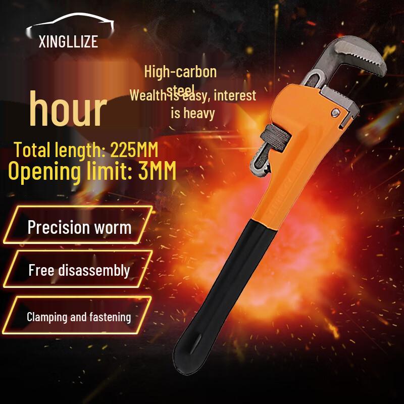 Xingluze 8-inch Heavy-Duty Adjustable Pipe Wrench