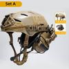 Tactical Airsoft Helmet Set, Comfortable Adjustable Helmet, Headset, PVS31 Dummy, L4G24 NVG Mount, Signal Lights, for Airsoft, Cosplay, and CS Games (