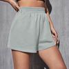 Fashionable Women's Elastic Waist Loose Wide Leg Solid Color Casual Sports Shorts