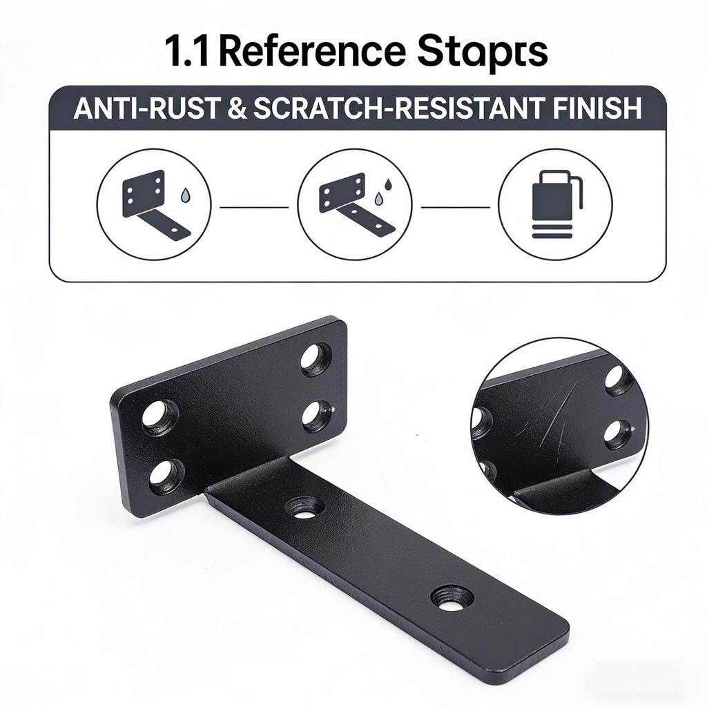 Metal Floating Shelf Brackets Heavy Duty 90 Degree Support Bookshelf Holders L-shape Partition Wall Shelves Bracket with Screw