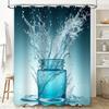 Blue Water Splash Shower Curtain Decor for Bathrooms Waterproof Fabric Bathroom Accessories Home Decoration Ships Worldwide from