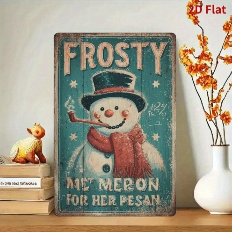 Vintage Merry Christmas Metal Sign, Retro Holiday Wall Decor 20x30cm