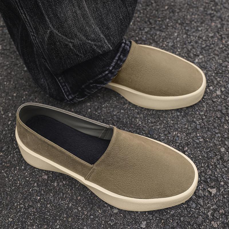 2025 Spring/Summer New Style Men's Fur-Peak Sneakers, Fashionable Trendy One-Piece Footwear with Loafers, Men's Casual Shoes