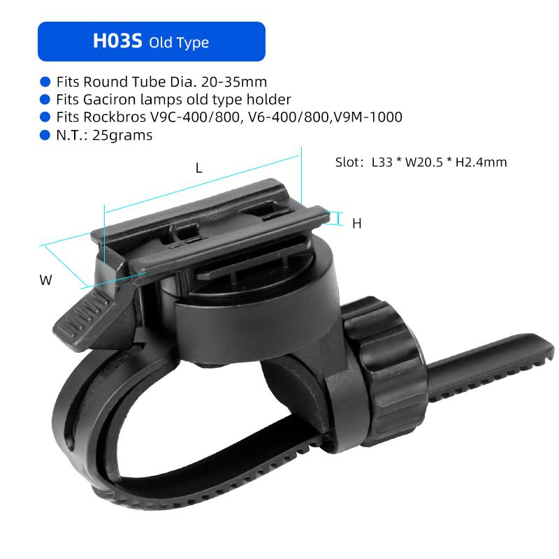 Gaciron H03/ H07 Support de phare de vélo Boucle de lampe LED avant Adaptateur de montage rapide Libération Support Pièces de cyclisme 7
