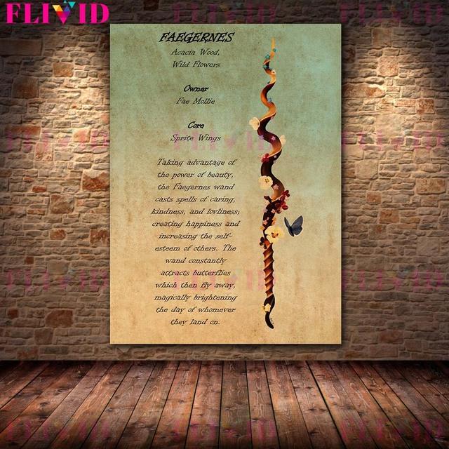 Zauberstab-Wissenskarte, Ölgemälde, Quelle der Magie, abstrakte Kunstplakate und gedruckte Zauberdekoration
