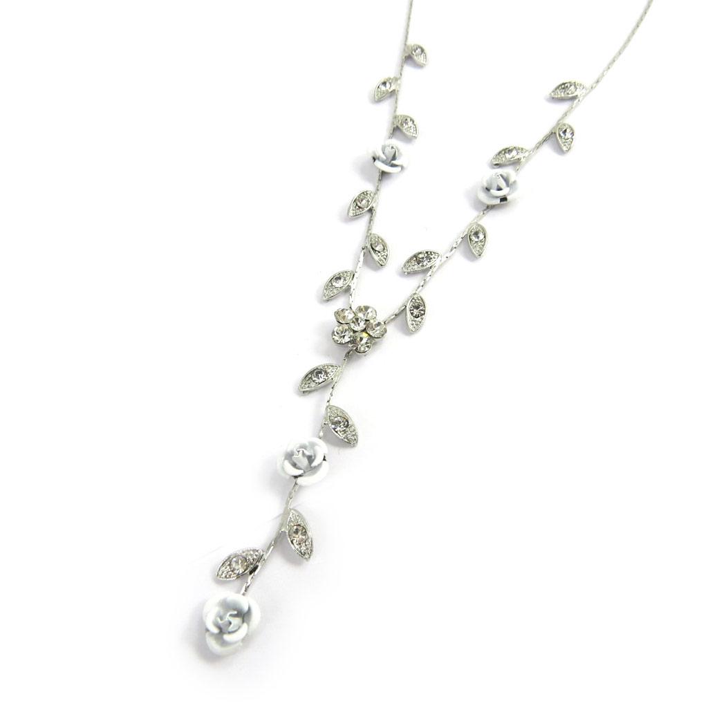 Les Trésors De Lily [M1970] - Collier Créateur 'Paradis Floral' blanc