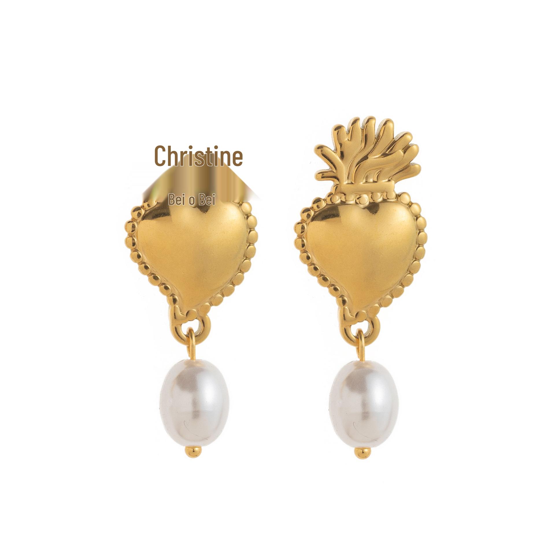 Stylish Heart Earrings - European  American Designer Style, Stainless Steel, Colorfast