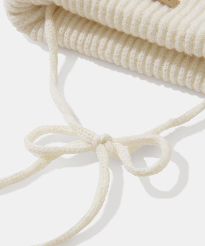 DIAMOND LAYLA Baby Alpaca&Ramswool Comfort String Beanie B1 Pure Ivory