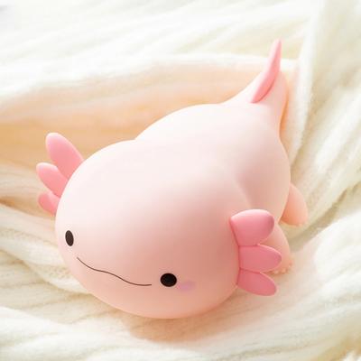 Novelty Silicone Axolotl Night Light Rechargeable Nursery Sleeping Lamp Touch Control Nightlights for Baby Room Decor