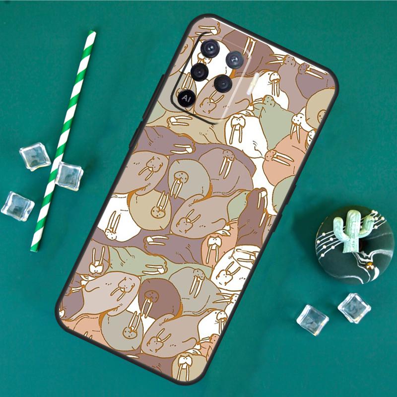 Cute Walrus Case For Oppo A60 A40 A80 A16 A76 A96 A18 A38 A58 A78 A98 A91 A15 A17 A74 A94 A54 A57S Cover