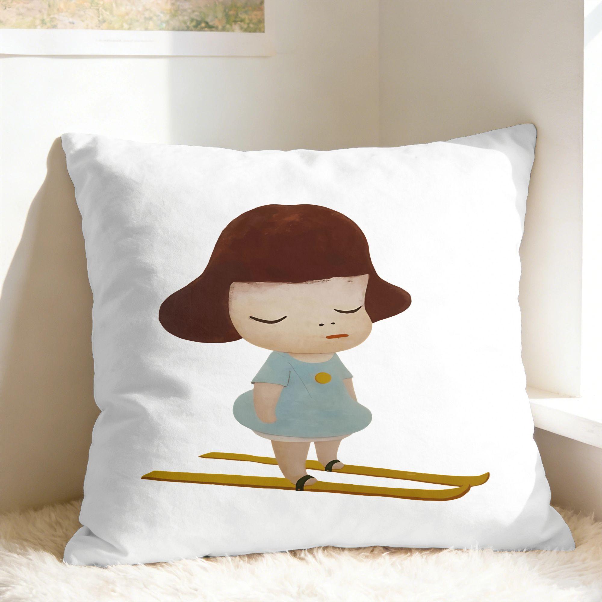 Y-Yoshitomo Nara Pillow Cover Soft Cushion Cover Novelty Pillow Case For Living Room Bed Chair 40x40cm