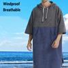 Quick Dry Bath Towels Pool Changing Robe Quick Dry Poncho Surfing Diving Hooded Towel Beach Cloak Windproof and Warm