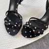 Fashion 2025 New Polka Dot Black and White Sandals Women's High Heels Go Out Light Sexy