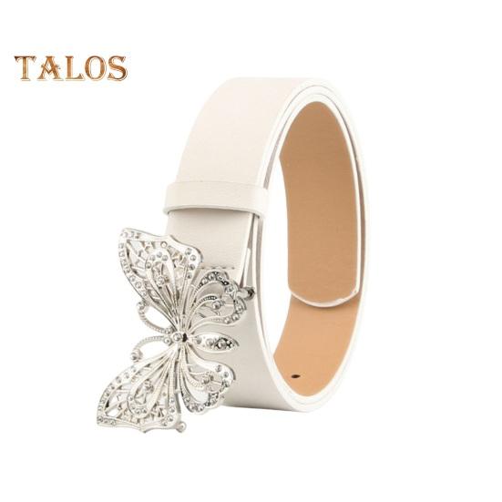 Rhinestones Butterflies Decor Belt Adjustable Length Multi Holes Design Women Waistband Solid Color Belt Costume Accessories