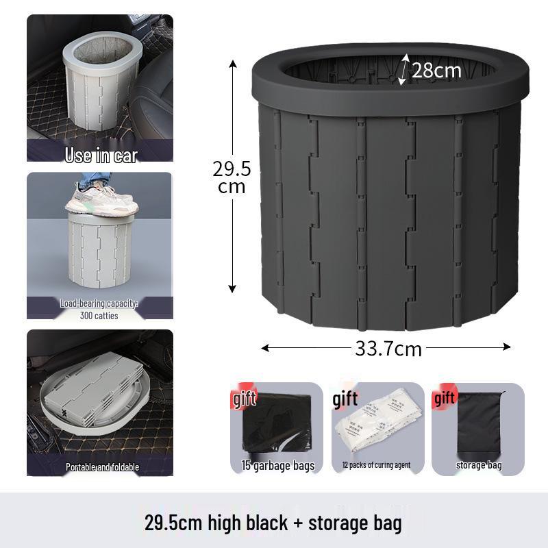Portable Odor-Proof Folding Toilet for Vehicle, Camping, and Outdoor Emergencies