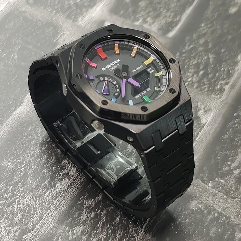 Casio Men Liquid Crystal,Analog Dual Display Series 44mm Black Watch GA-2100SKE-7A(Watch3--)