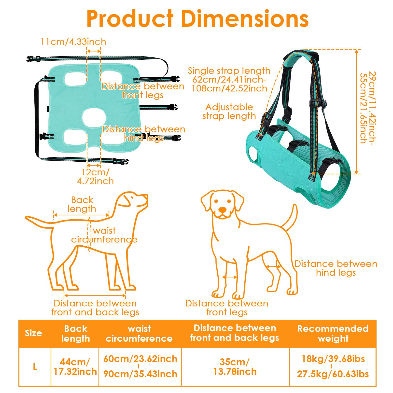 

Dog Lift Harness Oxford Cloth Adjustable Dog Body Support With Detachable Handle Breathable Dog Carrying Harness Pet Supplies