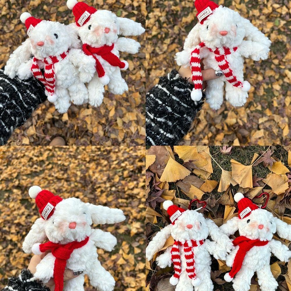 Cartoon Cartoon Plush Keychain Soft Plush Doll Key Ring Cute Christmas Rabbit Pendant  Friends