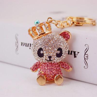 Strass Diamant Krona Panda Nyckelring - Söt Tecknad Djur Hänge Gåva 217
