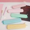 Solid Color Silicone Pencil Case Multifunctional Stationery Storage Bag Durable Pen Bag  Friends
