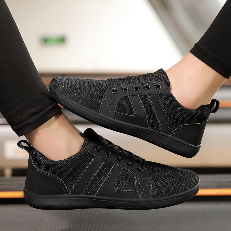 Male and Female Couples Wide Last Shoes Barefoot Flying Woven Mesh Breathable Non-slip Soft Sole Indoor Running Cycling Fitness Shoes