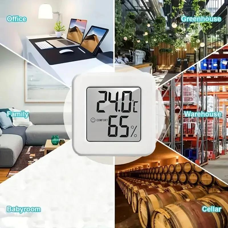 Miniature Indoor Temperature and Humidity Gauge, Electronic Digital Display, Shows Both Humidity and Temperature.