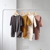 2025 Autumn Korean Baby Solid Color Long Sleeve Bodysuit Romper with Newborn Diaper Cover
