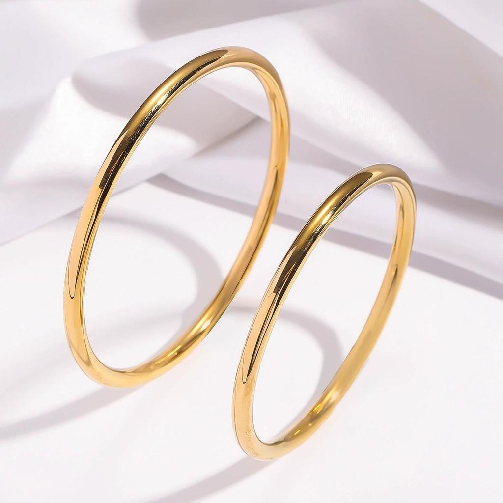 European & American Titanium Steel Hollow Electroplated Bangle with Diamonds - Versatile Stainless Steel Women's Fashion Jewelry