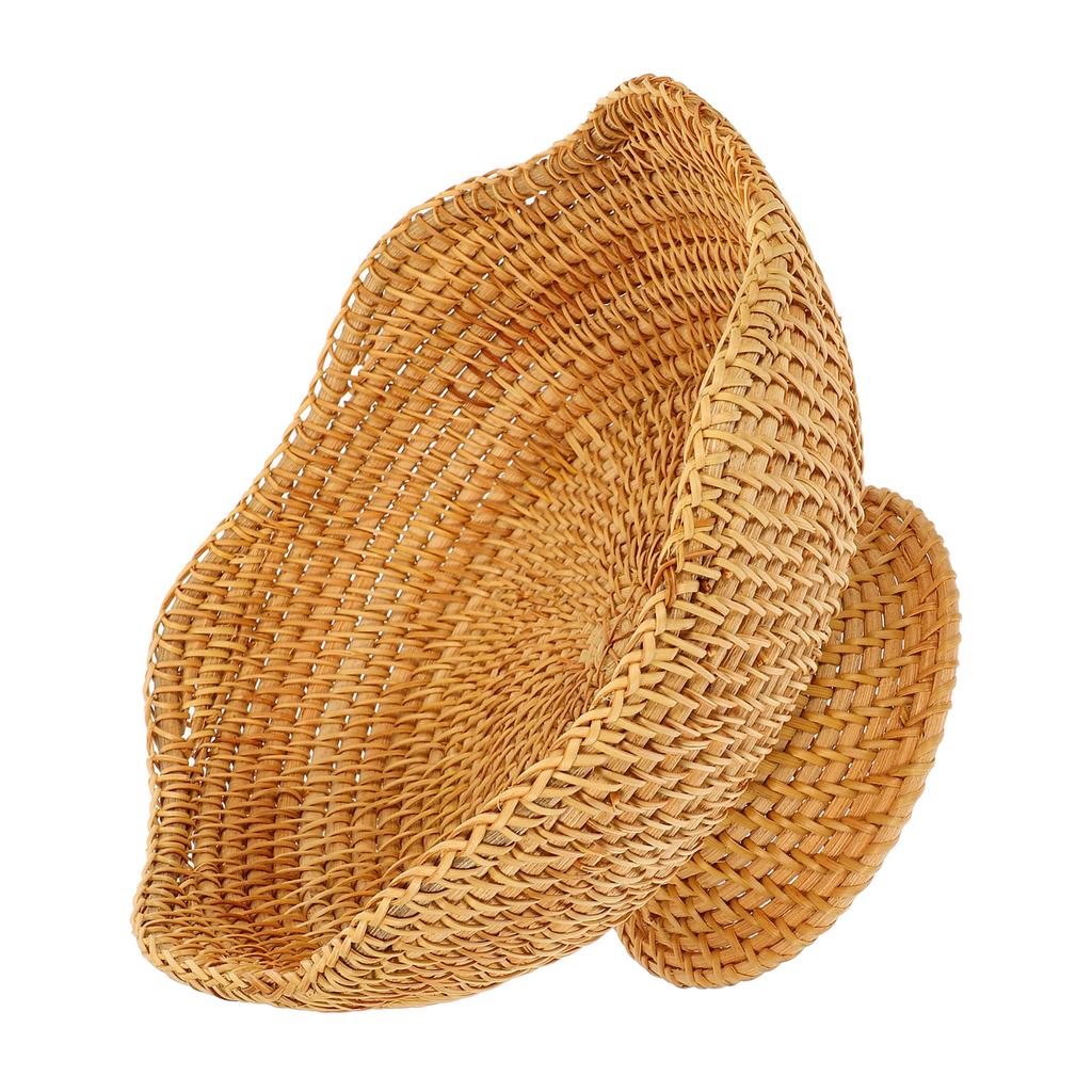 Rattan Fruit Plate Pedestal Display Basket Food Storage Tray Serving Seagrass Woven Baskets Wallet Jewelry