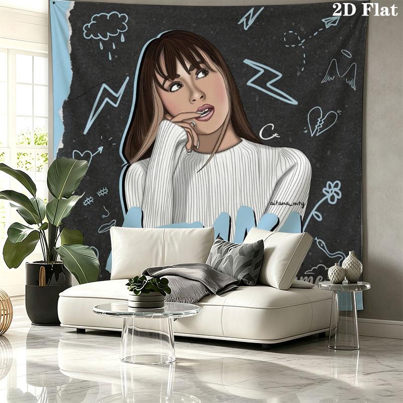 Aitana Name Wandteppich Ästhetischer Wandbehang Bedruckter Stoffdecke Dekorative Wandteppiche für Schlafzimmer Wohnzimmer Heimdekoration