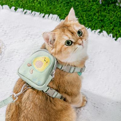 Nouveau harnais de chat de dessin animé gilet de chat laisse collier de chat détachable corde de traction pour chat corde de promenade pour chien corde pour chat produits pour animaux de compagnie de marche