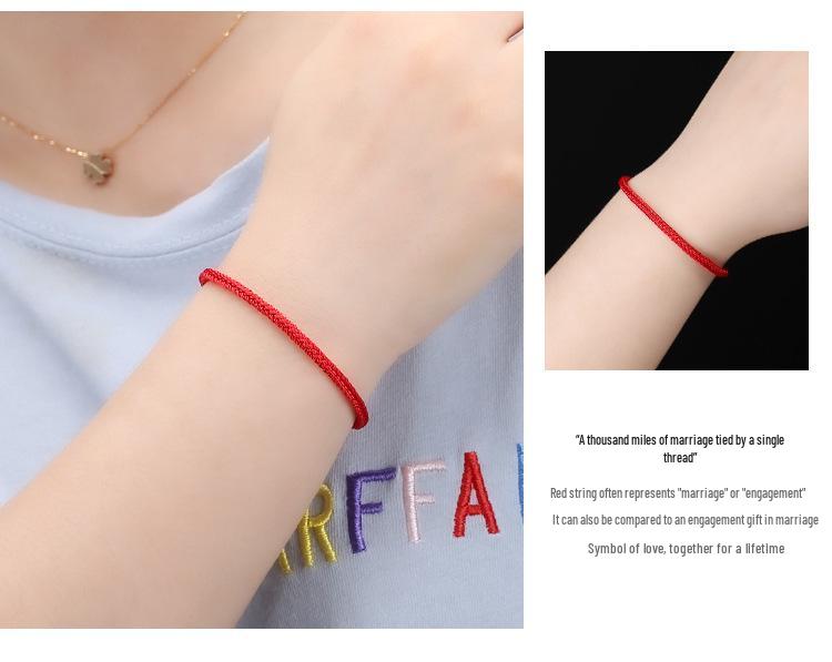 Dragon Knot 3.5mm Red Rope Bracelet, Hand-Woven for Benming Year, Wearable with Gold and Silver Jewelry.