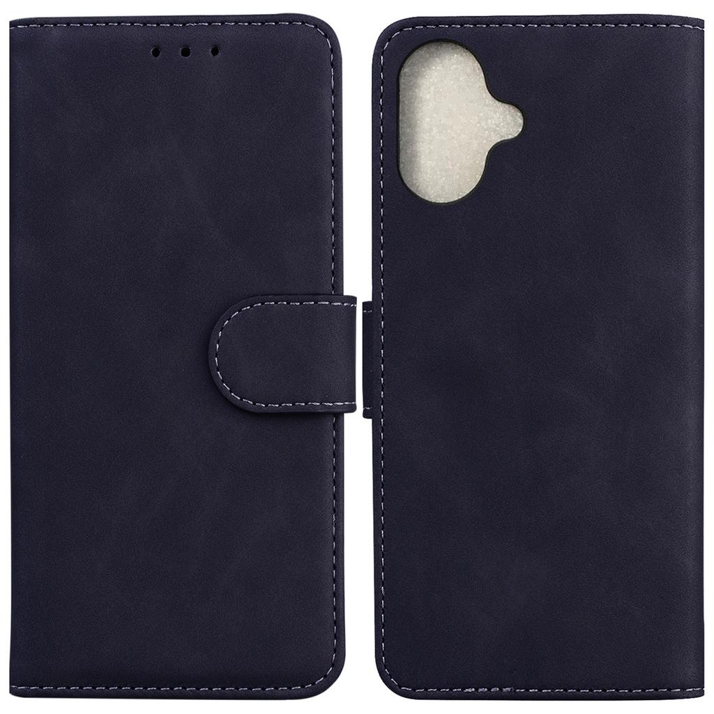 For iPhone 16 Case Solid Color PU Leather Stand Phone Cover