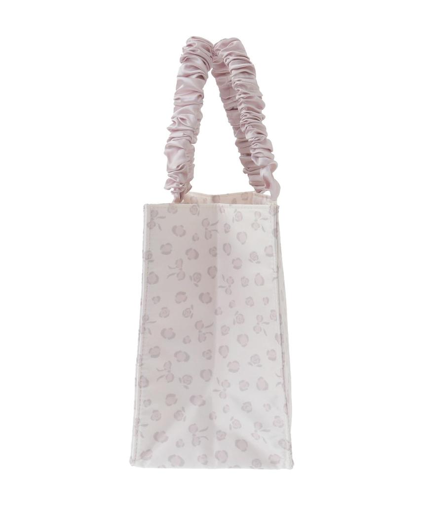Maison de Fleur Ribbon Leopard Print Gathered Handle Square Tote Bag, Women's, Light Pink