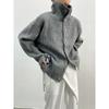 New Simple Pit Strip Single-breasted Loose Lazy Wind Knitted Jacket for Women's Large-size Knitted Cardigan for Women