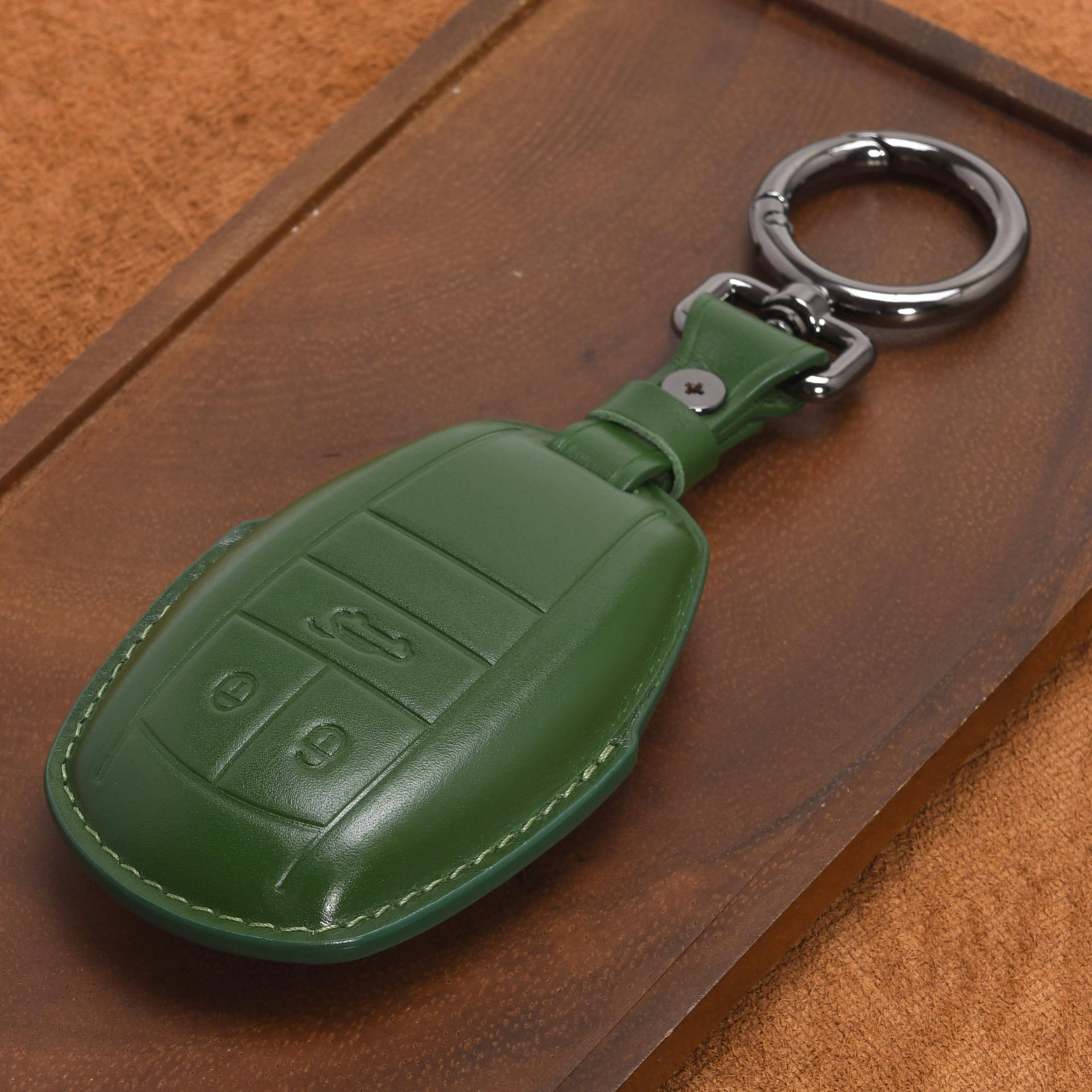 

Handmade Genuine Leather Key Case for Bentley: Flying Spur, Bentayga, Continental GT, Mulsanne зелёный