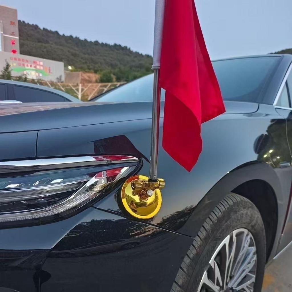 Magnetic Five-Star Red Flag Decoration with Suction Cup – Ideal for Cars, Motorcycles, Weddings, and National Day Celebrations.