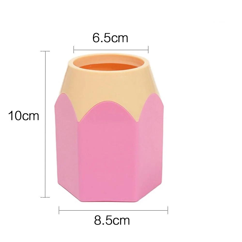 Creative Colored Pencil Head Contrasting Pen Holder Desktop Pen Holder Stationery Storage Pen Holder Makeup Brush Storage Bucket