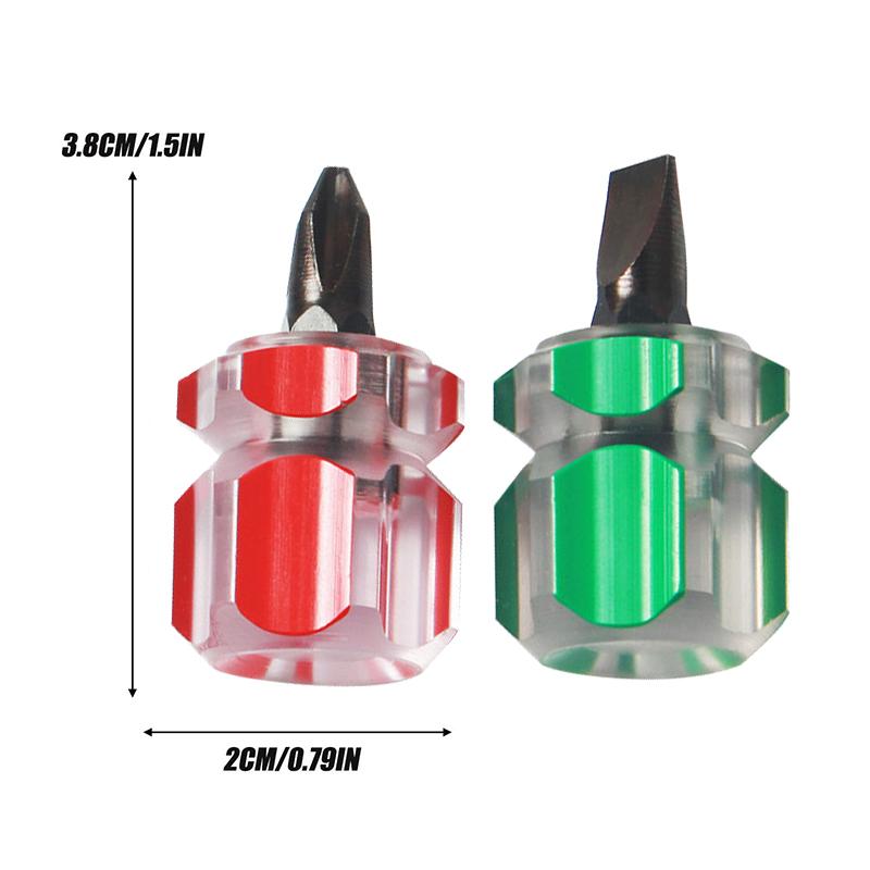 

20/2pcs Mini Screwdriver Kit Set Portable Radish Head Screw Driver Single Line Cross Transparent Handle Car Repair Hand Tools 2pcs(1set)