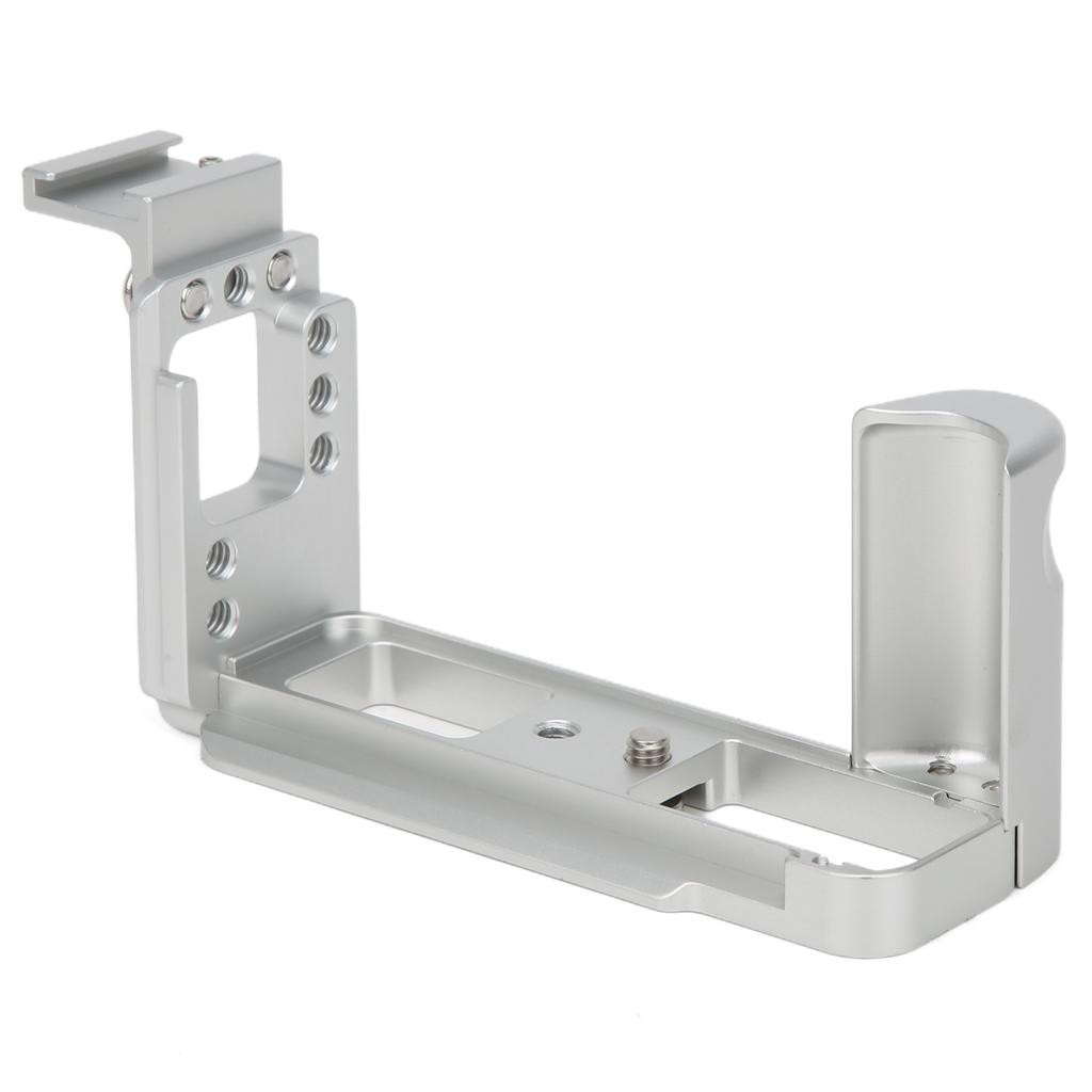 Handle L Quick Release Plate Vertical Shooting with Cold Shoe Base for Fuji XA7 Camera(silver )
