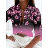 Peacock Print Casual Loose Women's Shirt Autumn Vintage Women's Oversized Shirts and Blouses Fashion Elegant Women's Tops
