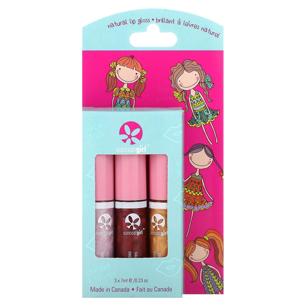 All Natural Lip Gloss, Set of 3, 7Ml (0.23Oz) Each