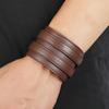 Modisches Herrenarmband aus echtem Leder Freundschaft Großes breites Armband für Männer Hohe Qualität Schnalle verstellbar Vintage Punk Schmuck