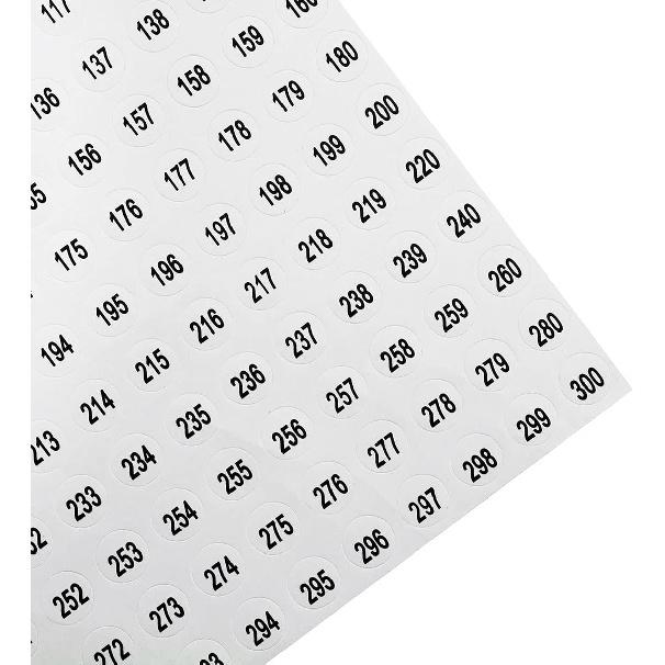 Number Sticker 1 To 300 Ruiwaer 10 Sheets Digital Sticker 1 To 300 Circular Digital Self Adhesive Sticker Storage Finishing Sticker